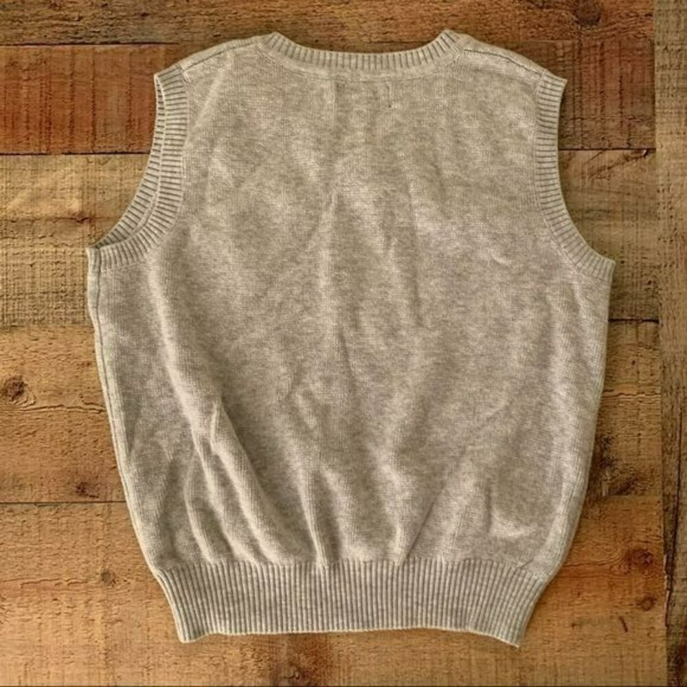 Andy & Evan boys v-neck knit vest in light gray -7 - Picture 5 of 5
